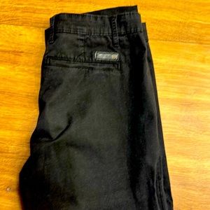 Men’s AG the Lux khaki black flat front chinos size 34